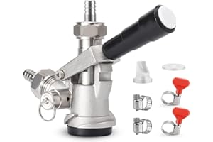 Hgkeke All 304 Stainless Steel Sankey Keg Coupler D System Sankey D Keg Coupler Beer Keg Coupler D System 5/16’’ Keg Coupler Barb US D Sanke Keg Coupler G5/8 Nuts D Type Keg Coupler Beer Tap for Keg