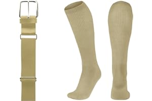 League Outfitters Baseball Belt and Socks Combo Adjustable Baseball/Softball Belt for Youth, Boys, Girls, and Adult