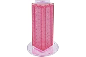 Azar Displays 700220-PNK Pink Pegboard Interlocking Counter Unit 4" x 13" On 9" Diameter Base