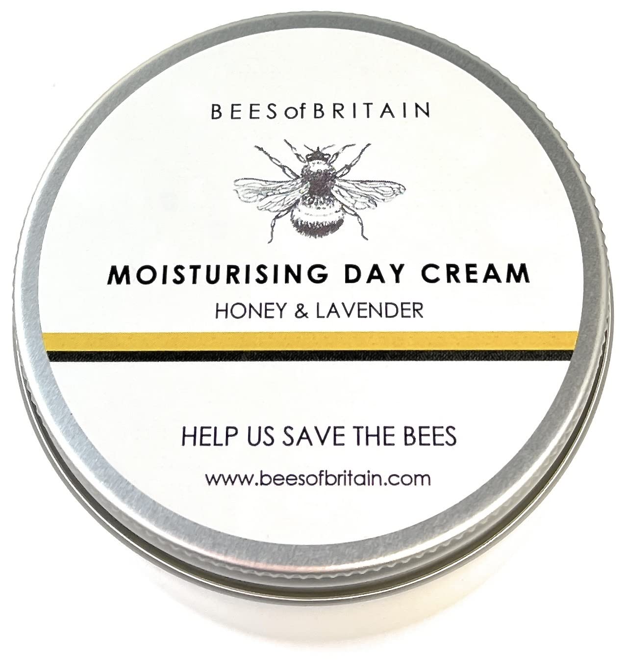 BEES of BRITAIN Honey & Lavender Rich Day Cream – pH 5.5 Skin-Neutral Barrier Support – with Rice Bran & Sweet Cherry Oils – 100g