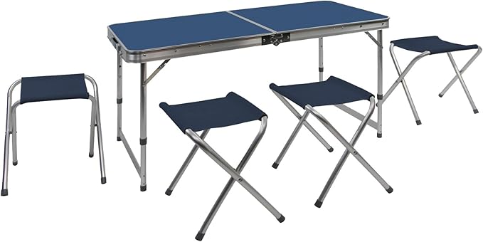 Camping Set CAMP US Koffertisch Aluminium höhenverstellbar mit vier