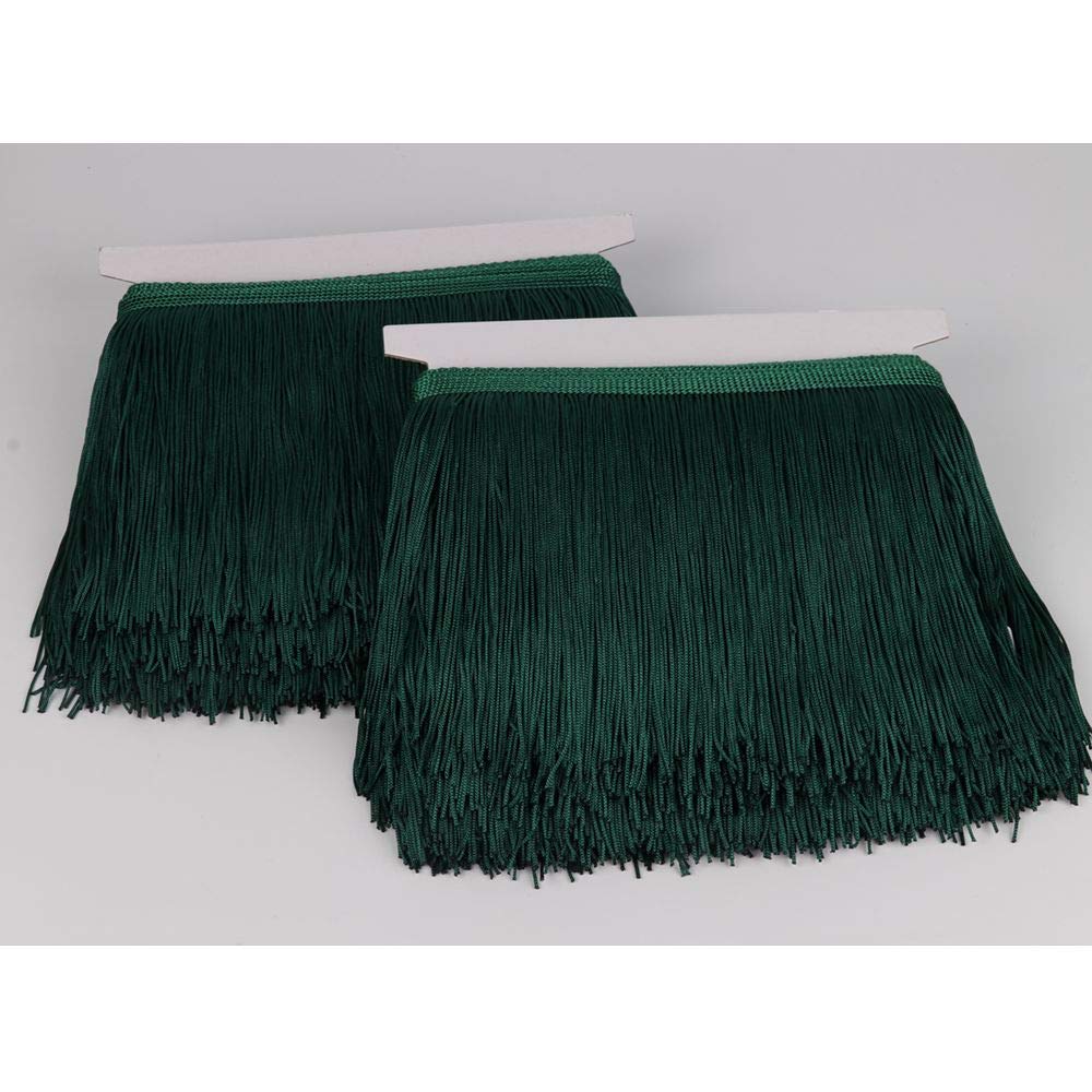 Fringe Trim Lace Polyerter Fibre Tassel 6 inch（″） Wide 10 Yards Long for Clothes Accessories and Latin Wedding Dress and DIY Lamp Shade Decoration Black White Red Gold Blue Pink Grey (Army Green)