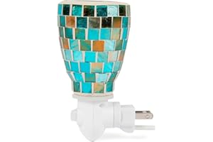 Dawhud Direct Wall Plug-in Wax Warmer for Scented Wax, Mosaic Glass Mediterranean Tile Electric Home Fragrance Warmer for Essential Oils, Candle Wax Melts and Tarts, Scentsy Warmer Night Light