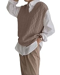 Women's V Neck Sweater Vest Oversized Sleeveless