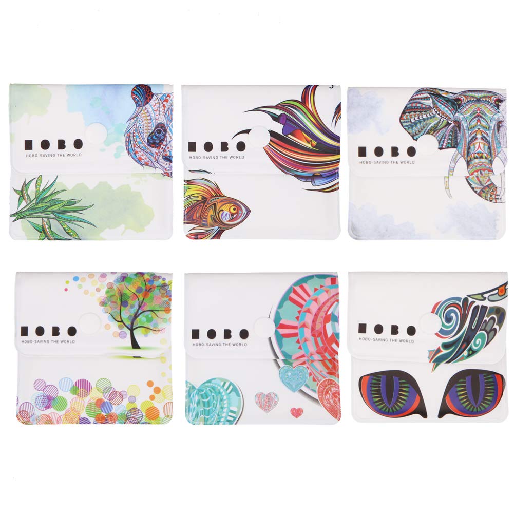 Pack of 6 Portable Pocket Ashtray, Reusable Cigarette Ash Bags Pouch Coin Purse Fireproof and Odor Free