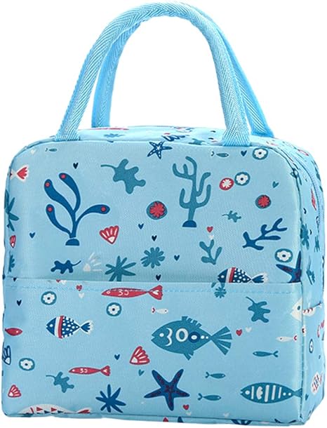 Amazon Ledmomo ランチバッグ 保温 保冷 防水 お弁当袋 かわいい 収納 通勤 通校 旅行 手提げ 子供 小学生 魚柄 21 19cm ランチバッグ ランチ巾着 ランチベルト オンライン通販