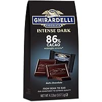 Ghirardelli, Intense Dark Chocolate Squares Bag, 86% Cacao Midnight Reverie, 24.72 Oz, (Pack of 6)