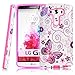 LG G3 Case, LG G3 Butterfly Case - Style4U Slim Fit Dual Layer Hybrid Armor Protective Case Cover for LG G3 with 1 Stylus [Hot Pink]
