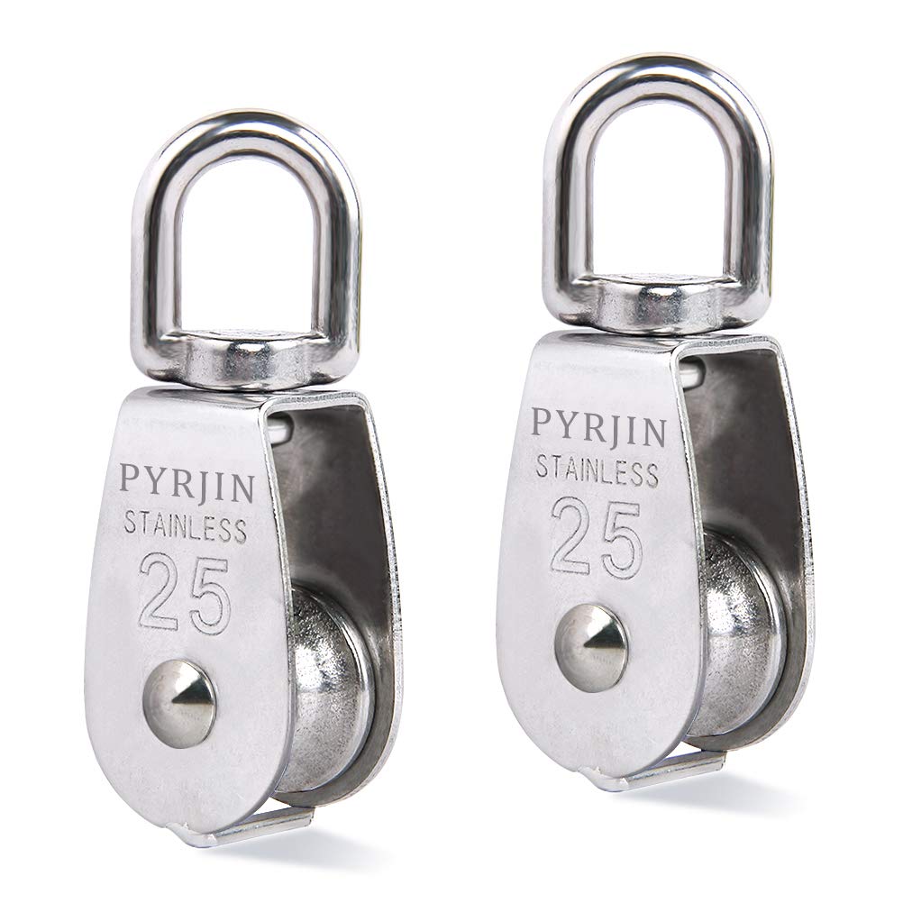 2 Pulegge Carrucole In Acciaio Inox | Diametro 25mm | Girevoli 360° | Per Tendaggi E Applicazioni DIY - Foto 3