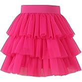 Noomelfish Girls Layered Tutu Skirt Ruffle Tiered Tulle Party Dance Skirt (3-10 Years)