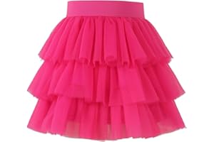 Noomelfish Girls Layered Tutu Skirt Ruffle Tiered Tulle Party Dance Skirt (3-10 Years)