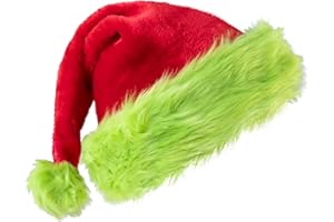 CIPOWM Christmas Santa Hat for Adults, Velvet Santa Hats Plush Christmas Hat for Xmas New Year Party Decorations and Supplies