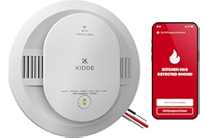 Kidde Hardwired Kidde App Enabled Smart Smoke Detector with AA Backup Battery, Interconnected Alarm