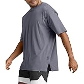 Men's Oversized Workout T-Shirts Lightweight Quick Dry Short Sleeve Tshirts Crew Neck Loose Fit Athletic Tops
