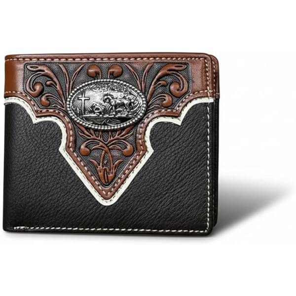Amazon.com: Western Stakes Men's Long Leather Wallet – Floral