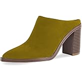 FOWT Women Pointed Toe Slip On Mules Stacked Block High Heel Sandal Comfortable Daily Party Nightclub Proms Shoes Size 4-16 US