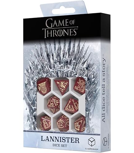Game of Thrones Premium Dice Set | Collectible d6 Dice Featuring House Crests - Targaryen; Stark; Lannister; and More | Custom Dice with Collectible Drawstring Pouch | Officially Licensed 6-Sided Dice Game of Thrones Premium Dice Set | Collectible d6 Dice Featuring House Crests - Targaryen; Stark; Lannister; and More | Custom Dice with Collectible Drawstring Pouch | Officially Licensed 6-Sided Dice