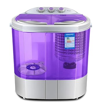 PIGE Mini Waschmaschine Tragbare Spin Trockner Kompakte Wäscheklammer 2.2KG Waschkapazität Halbautomatische Doppel Barrel Rei