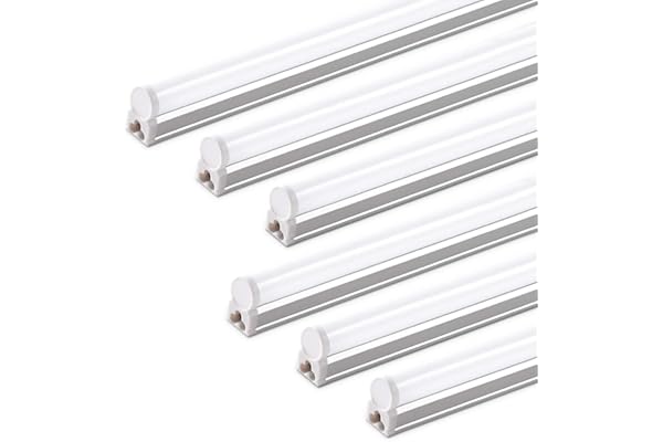 (6 Pack) Barrina T5 LED Shop Light Plug and Play, 4FT, 2200lm, 6500K (Super Bright White), 20W, Utility Shop Light, Ceiling a