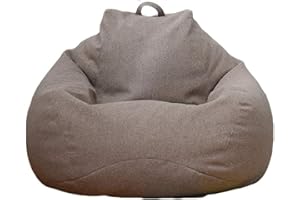 CHENLEE Stuffed Animal Storage Bean Bag Cover (No Filler) Extra Soft Beanbag Seat Chair Covers-Cotton Linen Memory Foam Beanbag Replacement Cover for Adults Children Without Filling