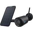 REOLINK 2K 3MP Solar Security Camera, Wireless Home Security Camera Outdoor Indoor, IR Night Vision, Human/Car Detection, 2.4G WiFi, Local Storage, No Monthly Fee, Support Home Hub, Argus Eco+SP Black
