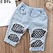 Emmababy Kids Baby Girls T-shirt Tops Summer Autumn Mesh Hole Denim Pants Jeans Harem Leggings Outfits Clothes (White, 6-12M)