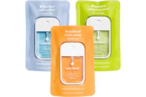 Touchland Hydrating Hand Sanitizer Spray, FRESH Trio Set (Mint, Citrus, Lemon Lime), 1 FL. OZ. Travel Size Power Mist Sprays (Set of 3)
