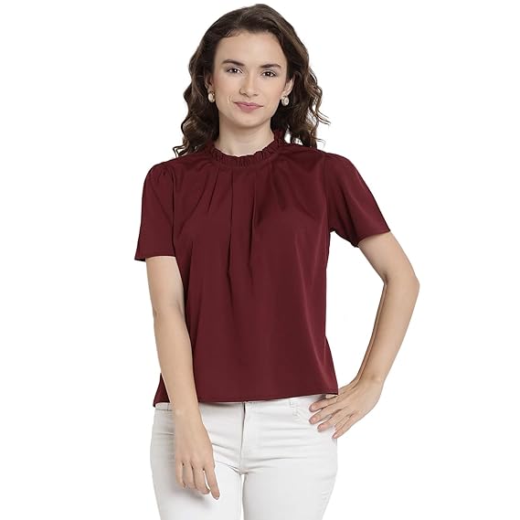 half sleeve high neck sweater