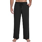 Kinnette Mens Pajama Pants Soft Lounge Sleep Pants with Pockets Casual Pj Bottoms with Button Fly and Drawstring