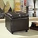 Modway Treasure Tufted Faux Leather Square Storage Ottoman Cube In Espresso