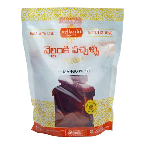 Vellanki Foods Andhra Special Mango Pickle with Garlic (500gms)