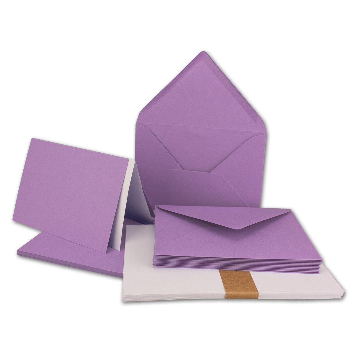 "FarbenFroh by GUSTAV NEUSER" 25x folding card set DIN A6/C6 with envelopes in purple including insert 14.8 x 10.5 cm Premium quality FarbenFroh