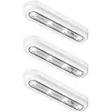 OxyLED Tap Closet Lights, One Touch Light, Stick-on Anywhere 4-Led Touch Tap Light, Cordless Touch Sensor LED Night Light, Battery Operated Stair Safe Lights, 180¡ã Rotation (3 Pack)