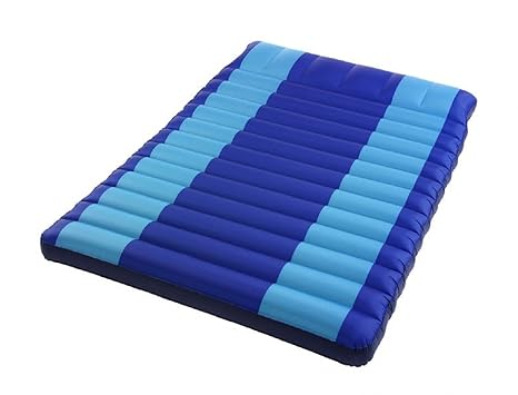 Matratze Doppelmatratze ca. 200 x 130 x 8 cm Polyester mit PVC-Beschichtung blau