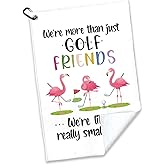 Rofiowa Polyester Cotton Blend Printed Golf Towel, Funny Flamingo Golf Accessory for Men Women, Golf Gift for Fan, Lover Birthday Gift