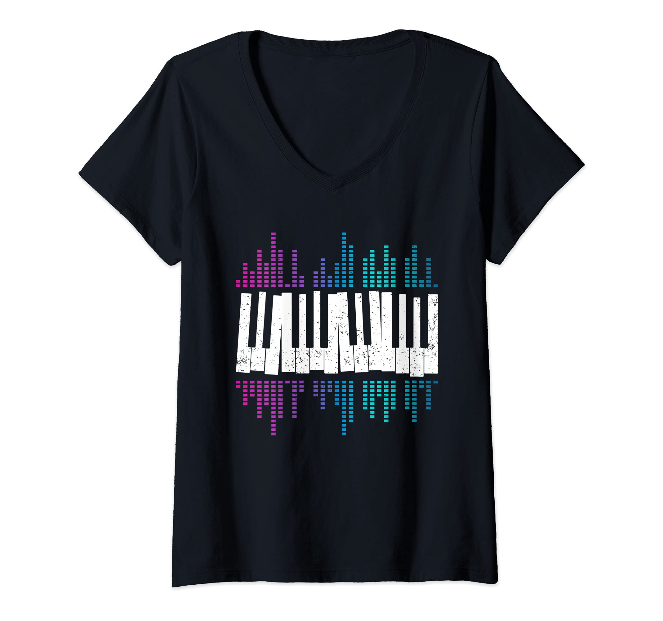Womens Music Pianist Musician Piano Keyboard Piano Player Piano V-Neck T-Shirt