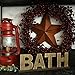 CVHOMEDECO. Rustic Vintage Wooden Words Sign Free Standing Bath, Bathroom/Home Wall/Door Decoration Art (Natural 1)