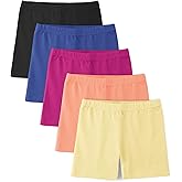 BOOPH 5 Pack Girls Bike Shorts Cotton Cartwheel Shorts for Dance & Under Dresses