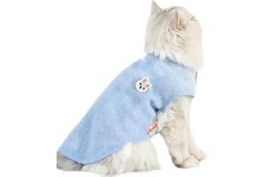 JATMIRA Cute Cat Apparel Breathable Adorable Kitten T-Shirt No Sleeves Relief All Season Cats Clothes for Cats Only Female Cat Clothes for Kitten (Medium, Blue)