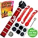 FunFitness Micro Bike Pump with Puncture Repair Kit & Glueless Bike Tire Patch - Mini Yet High Pressure Portable Bicycle Pump - Designed for Cycling Presta & Schrader Valve & Tube & Exercise Ball