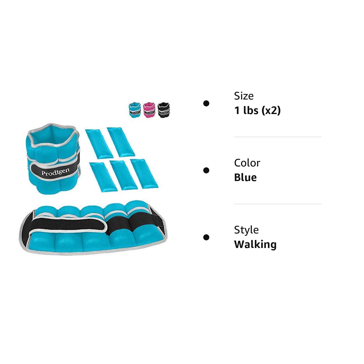 Prodigen 1 Pair 1 2 3.5 4 5 7 7.5 10 15 Lbs Adjustable Ankle Weights Set for Men Women Kids Ankle Wrist Weight for Walking, Jogging, Gymnastics