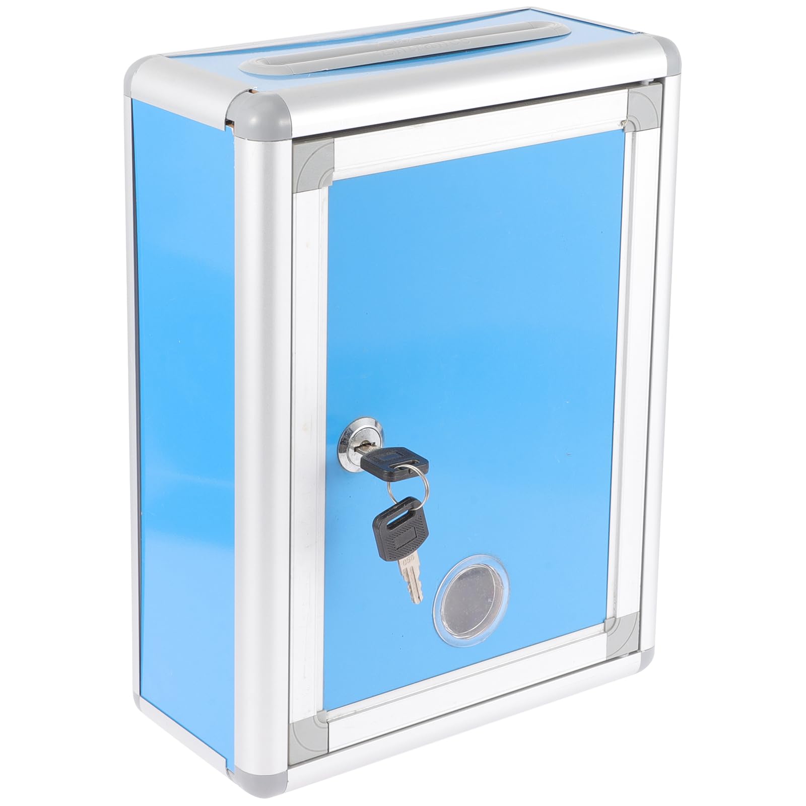 Zerodeko Wall-Mounted Comment Box with Lock Metal Suggestion Box with Slot Secure Donation Cash Drop for Office and Public Use