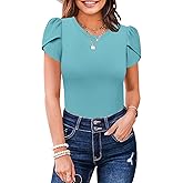 MIHOLL Women's Short Sleeve T Shirt Crew Neck 2025 Summer Casual Tee Blouses Tops