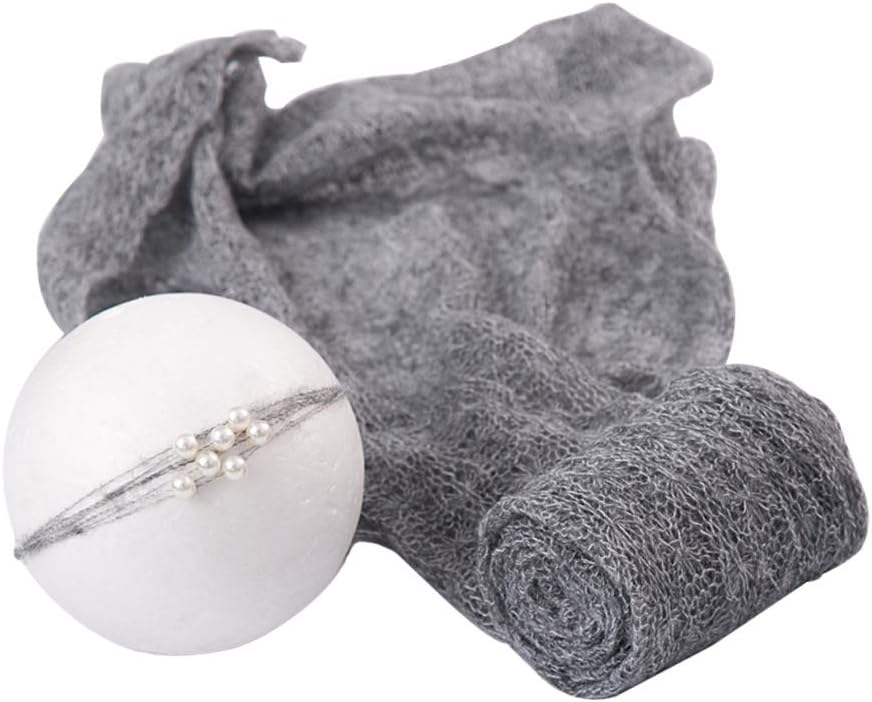 PRENKIN Newborn Photography Props Wrap Accessories Infant Photo Shoot Blanket Solid Lace Baby Soft Stretch Wraps Headwear