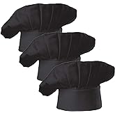 Hyzrz Set of 3 Pack Adult Chef Hat Adult Adjustable Elastic Baker Kitchen Cooking Chef Cap 3 Pieces