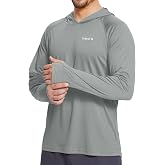 baleaf Mens Fishing Sun Shirts Long Sleeve Rash Guard Hoodies | Artic Cooling SPF UV Shirts for Swimming UPF 50 Qucik Dry Hoodie for Hiking Lightweight &amp; Breathable with Thumb Holes &amp; Hood