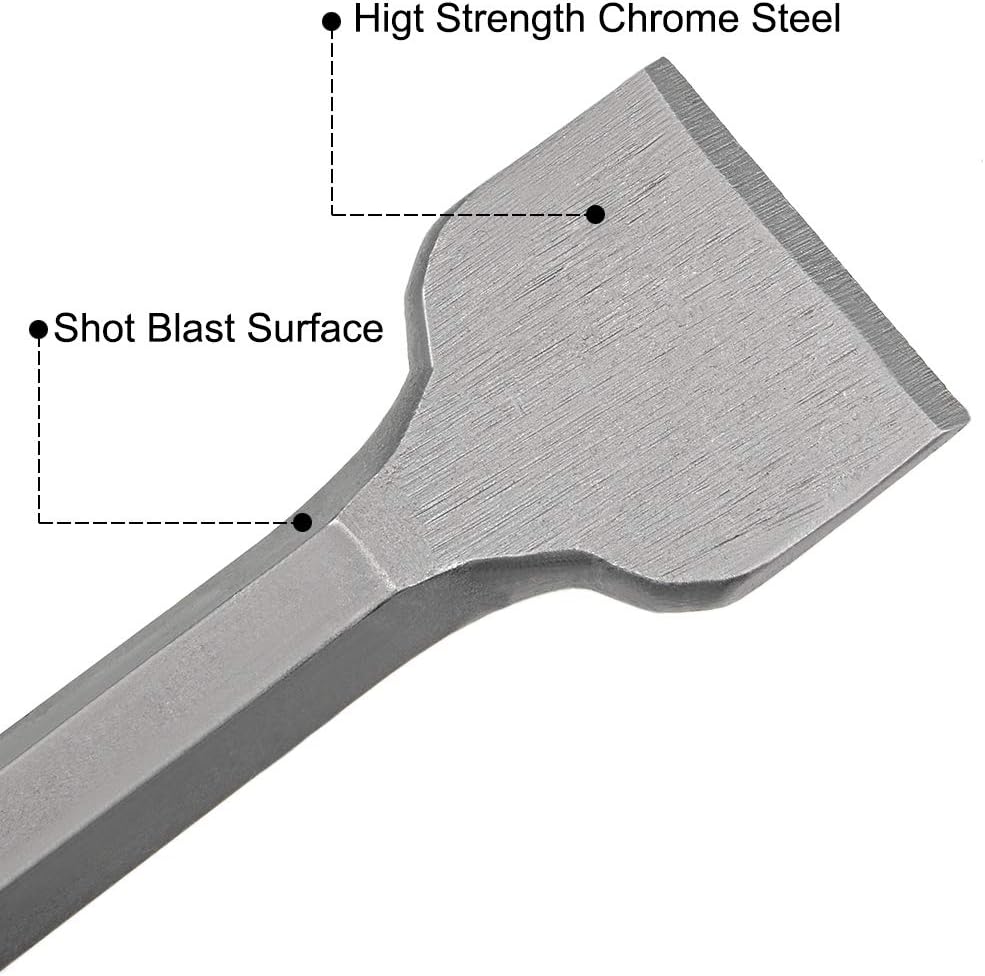 sourcing map Scraping Chisel 50mm Dia. Masonry Drill Bit Hex Shank for Electric Jack Hammer Remove Scale Edging Chipping Tool - Image 4