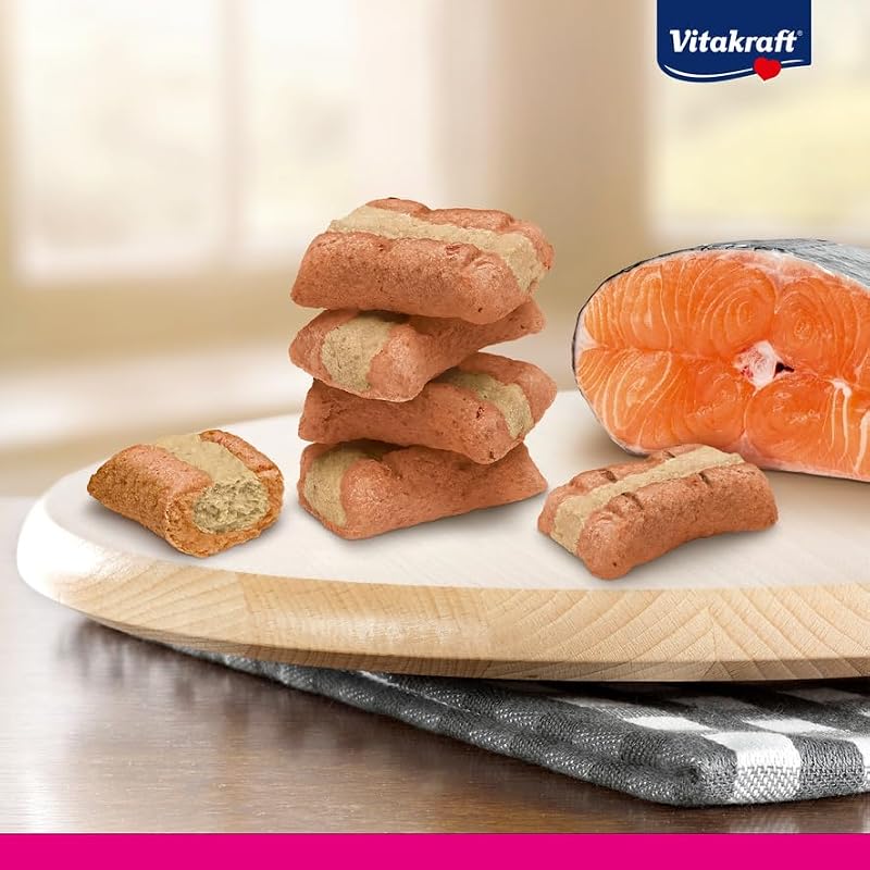 Vitakraft - cat yums, petisco suculento para gatos com salmão e ômega 3 - embalagem de 9 x 40 g
