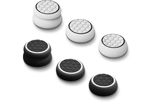 AMOACCESSORIES Thumb Grips Caps Performance Joystick Cover Controller for CQC FPS Games, Compatible with PS5, PS4, Xbox Series X/S, Xbox One, Switch Pro,3Pairs(6pcs) Silicone Armor Pattern Black White