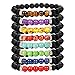 LOLIAS 8 Pack Bead Gemstone Bracelet for Men Women Natural Stone Diffuser Bracelet Stretch Yoga Bracelets